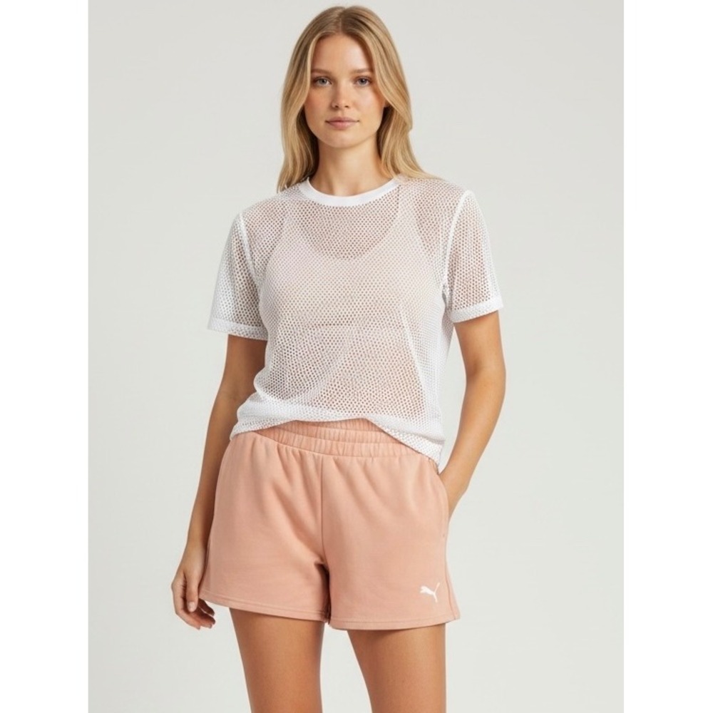 Puma Women XS Peach Athletic Sweat Shorts Casual Loungewear Gym Activewear